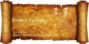 Komka Zoltán névjegykártya